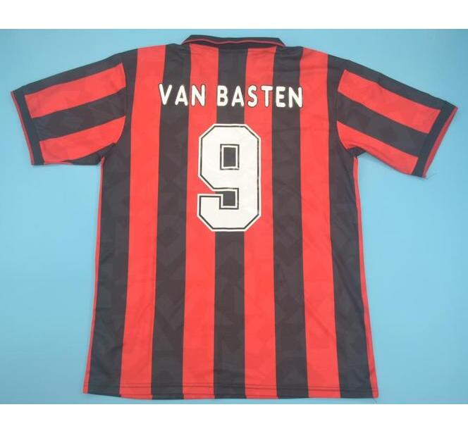 1993-94 AC Milan Retro Home Kit Soccer Jersey #9 VAN BASTEN